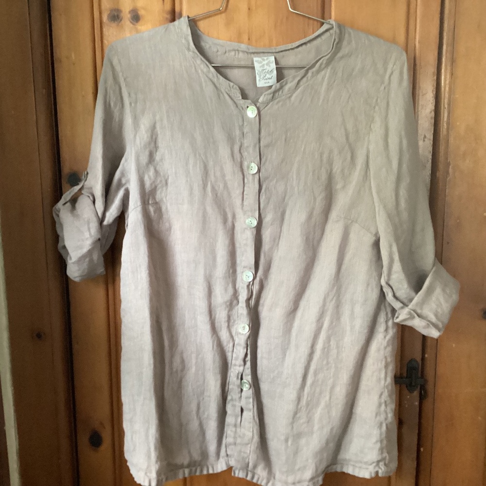 Medium linen Match Point blouse